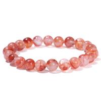 Gemstone Bracelets, Red Marble Glue Stone, Round & for woman Approx 7 Inch 
