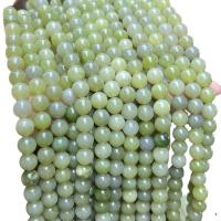 Single Gemstone Beads, Green Jade, Round, polished, DIY 