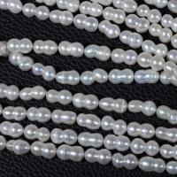 Perles nacres baroques de culture d'eau douce , perle d'eau douce cultivée, DIY, blanc, 12-14mm*7-8mm Environ 0.7mm Environ 39-40 cm, Vendu par brin