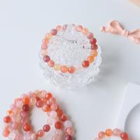 Red Agate Bracelets, Round, fashion jewelry & Unisex, mixed colors, 8mm Approx 18 cm [
