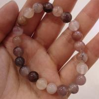 Gemstone Bracelets, Chalcedony, Round, fashion jewelry & Unisex, mixed colors, 8mm Approx 18 cm 