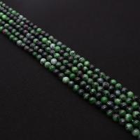 Perles en rouge vert, Rubis en Zoïsite, Rond, DIY & normes différentes pour le choix, vert Environ 38 cm, Vendu par brin