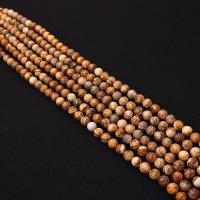 Landschafts-Jaspis Perlen, Bild Jaspis, rund, DIY & verschiedene Größen vorhanden, gemischte Farben, Länge:ca. 38 cm, verkauft von Strang