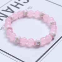 Gemstone Bracelets, Natural Stone, with Porcelain, Fortune Cat, fashion jewelry & Unisex 8mm Approx 18 cm 