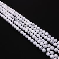 Single Gemstone Beads, Howlite, Round, DIY white Approx 38 cm 