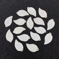 Natural Freshwater Shell Pendants, Leaf, Carved, DIY, white [