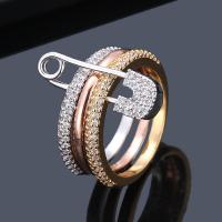 Cubic Zirconia Micro Pave Brass Finger Ring, plated & micro pave cubic zirconia & for woman [