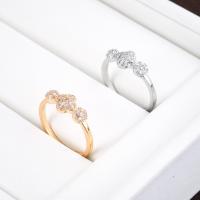 Cubic Zirconia Micro Pave Brass Finger Ring, plated & micro pave cubic zirconia & for woman [