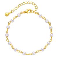 South Sea Shell Bracelets, Brass, with Shell Pearl, with 2.36inch extender chain, 18K gold plated, fashion jewelry & for woman, golden Approx 6.69 Inch 