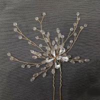 Hair Stick, Iron, with Crystal, fashion jewelry & for woman & with rhinestone 