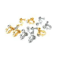 Brass Clip On Earring Finding, plated, DIY & with rhinestone [