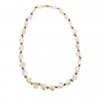 Shell Necklace, with Gemstone & Brass, gold color plated, fashion jewelry & for woman 13-15mm Approx 720 mm 