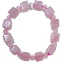 Quartz Bracelets, Rose Quartz, Square, for woman, pink Approx 28 cm [