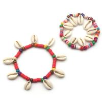 Polymer Clay Bracelets, Shell, with Polymer Clay & Wood, for woman Approx 18 cm [