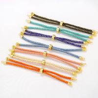 Brass Bracelet Chain, with Polyester Cord, plated, DIY 4mm cm 