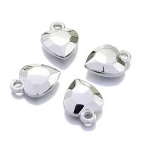 Plated CCB Plastic Beads, Copper Coated Plastic, Heart, DIY, silver color [