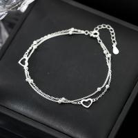 Sterling Silver Bracelets, 925 Sterling Silver, with 4cm extender chain, fashion jewelry & for woman Approx 17 cm 