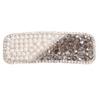 Hair Snap Clips, Crystal, with Plastic Pearl & Zinc Alloy, handmade, Korean style & for woman & with rhinestone 