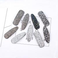 Hair Snap Clips, Rhinestone, with Zinc Alloy, plated, Korean style & for woman, 80mm 