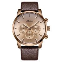 Women Wrist Watch, Zinc Alloy, with Leather & Glass, Round, plated, Life water resistant & Chinese movement & with single calendar & for woman & luminated 180mm 