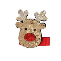Christmas Hair Clip, Plastic, with PU Leather, Christmas Design & for children hair accessories length 35-45mm [