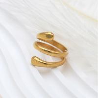 Stainless Steel Finger Ring, 304 Stainless Steel, 18K gold plated, fashion jewelry & for woman, golden, 22mm 