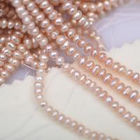 Natural Freshwater Pearl Loose Beads, Flat Round, DIY, pink, 3-4mm Approx 38 cm 