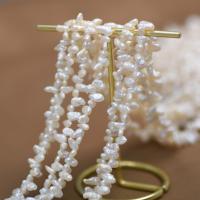 Perles nacres baroques de culture d'eau douce , perle d'eau douce cultivée, DIY & haut percé, blanc, 4-5mm Environ 37-38 cm, Vendu par brin