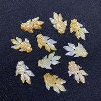 Yellow Shell Pendants, Goldfish, Carved, DIY [