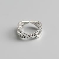 Sterling Silver Finger Ring, 925 Sterling Silver, Antique finish, fashion jewelry & for woman, 8mm, Inner Approx 17.2mm 