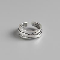 Sterling Silver Finger Ring, 925 Sterling Silver, fashion jewelry & for woman, 8mm, Inner Approx 16.5mm 