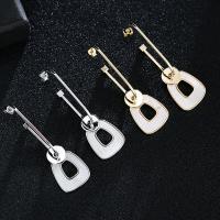 Brass Drop Earring, with Acrylic, plated, fashion jewelry & for woman 