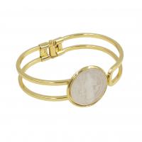 Freshwater Shell Bracelet, Brass, with Shell, gold color plated, fashion jewelry & for woman Inner Approx 65mm 