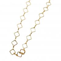 Brass Rhombus Chain, gold color plated, DIY, 8mm 