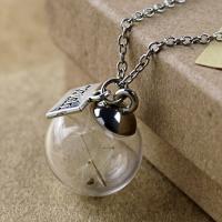 Luminated Necklace, Zinc Alloy, with Night-Light Stone & Glass, with 5CM extender chain, silver color plated, Unisex Approx 45 cm 
