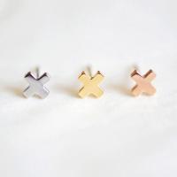 Stainless Steel Stud Earring, 316 Stainless Steel, Cross, plated, for woman 