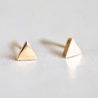 Stainless Steel Stud Earring, 316L Stainless Steel, Triangle, plated, for woman 