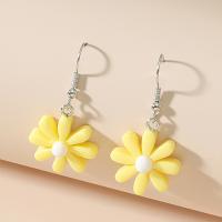 Resin Zinc Alloy Earring, with Resin, Flower, plated, fashion jewelry & for woman 