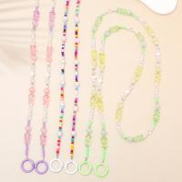Fashion Mobile Phone Lanyard, Zinc Alloy, with Seedbead & Plastic Pearl & Acrylic, plated, DIY Approx 61 cm 