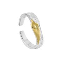 Стерлингового серебра кольцо, Серебро 925 пробы, Другое покрытие, Женский, Золотой, продается PC