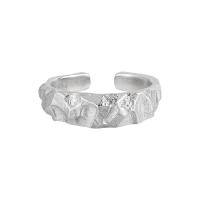 Sterling Silver Finger Ring, 925 Sterling Silver, plated, Unisex, platinum color 