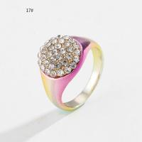 Anilo de dedo de latón, metal, Joyería & diferentes estilos para la opción & para mujer & con diamantes de imitación, Vendido por UD