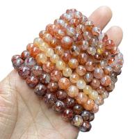 Gemstone Bracelets, Red Marble Glue Stone, Round & for woman Approx 7 Inch 