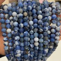 Natürliche Feuerachat Perlen, rund, DIY & verschiedene Größen vorhanden, blau, verkauft von Strang