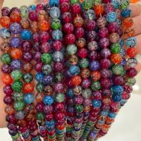Natural Dragon Veins Agate Beads, Round, DIY multi-colored [