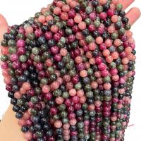 Natural Tourmaline Beads, Round, polished, DIY multi-colored 