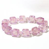 Natural Amethyst Beads, Square, fashion jewelry & for woman 9-12mm Approx 7 Inch 