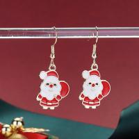 Christmas Earrings, Zinc Alloy, Santa Claus, Christmas Design & fashion jewelry & for woman & enamel, red 
