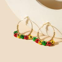 Christmas Earrings, Zinc Alloy, gold color plated, Christmas Design & fashion jewelry & for woman, multi-colored 