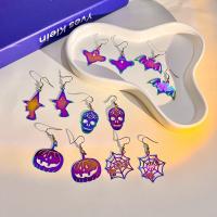 304 Stainless Steel Drop Earring, Halloween Design & fashion jewelry & for woman, multi-colored 